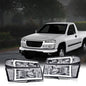 Solid Spare Fit For 04-12 Chevy Colorado GMC Canyon LED Tube Headlights Bumper Lamps Chrome