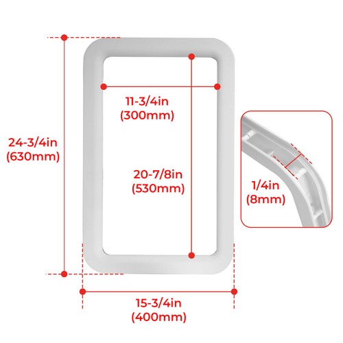 Solid Spare 15.7" x 24.8" White RV Entrance /Entry Door Window Frame For Camper Trailer