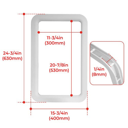 Solid Spare 15.7" x 24.8" White RV Entrance /Entry Door Window Frame For Camper Trailer