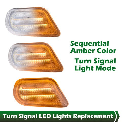 Solid Spare Fit For 1998-2002 Pontiac Firebird Trans Am Front Bumper LED Turn Signal Lights