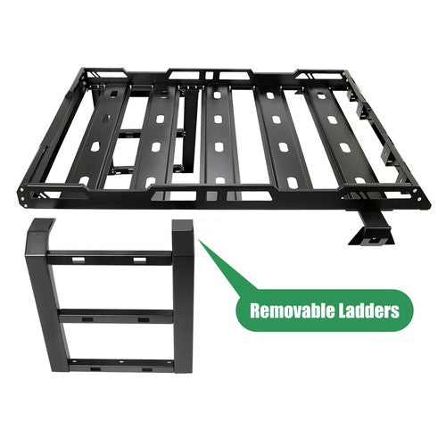 Solid Spare For Jeep Wrangler JK 07-18 Roof Rack Luggage Carrier Cargo 2 Side Ladders 330LB