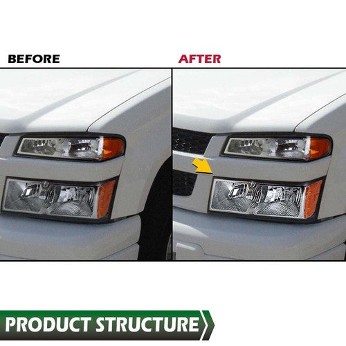 Solid Spare Headlight Replacement Lens Left+Right Fit For 04-12 Chevy Colorado GMC Canyon