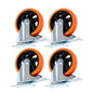 Solid Spare 5 inch Swivel Caster Wheels with Dual Locking, Heavy Duty Castors Set of 4