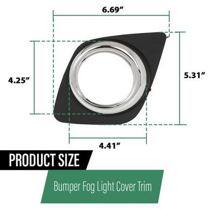 Solid Spare Fit For 2009-2012 Toyota RAV4 Front Bumper Fog Light Bezel Lamp Trim Left+Right