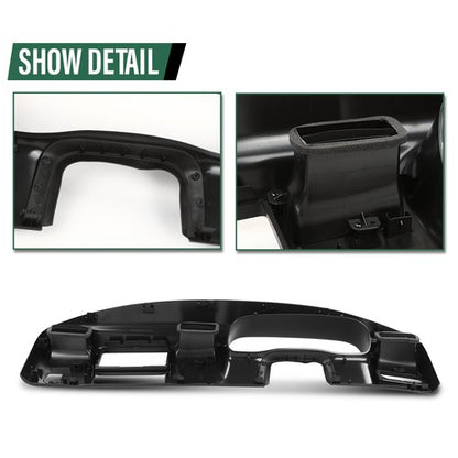Solid Spare Fit For 1999-2004 Ford F-250 F-350 Dash Cluster Radio Bezel Trim Panel Black