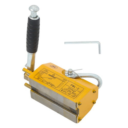 Solid Spare 440lbs/200kg Permanent Magnetic Lifter 2.5 Safety Factor Lifting Magnet Yellow
