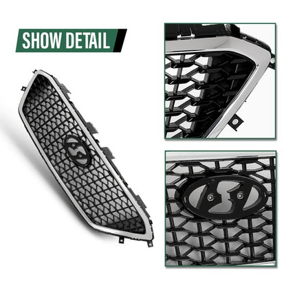 Solid Spare Fit For 2015-2017 Hyundai Sonata Front Bumper Upper Grille Grill W/O Radar Hole