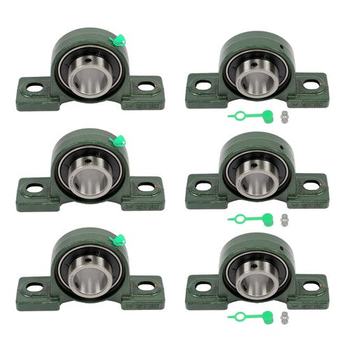 Solid Spare 6 Pcs UCP208-24 Pillow Block Bearing Solid Base 2-Bolt Self-Aligning 1-1/2" Bore