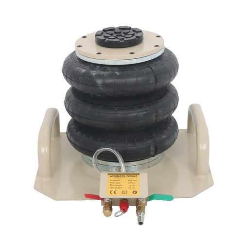 Solid Spare 3 Ton Pneumatic Jack 6600lbs Triple Bag Air Jack w/ Side Handle for Car Lifting