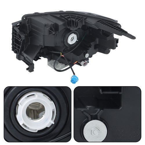 Solid Spare Factory Halogen Black Headlight For Nissan Frontier 2022-2023 Right Side Clear