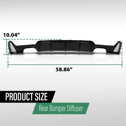 Solid Spare Rear Bumper Diffuser Quad Exhaust Fit For 14-20 BMW F32 F33 F36 4 Series M Sport