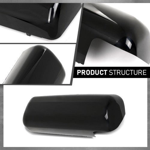Solid Spare Black Replacement Door Mirrors Covers Right+Left Side Fit For Peterbilt 579