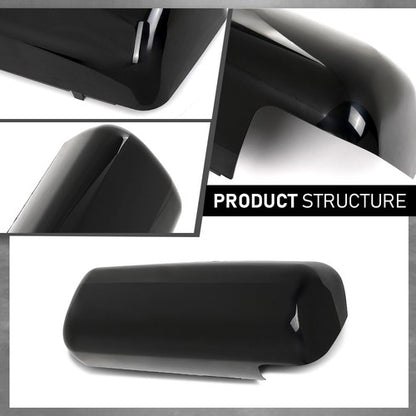 Solid Spare Black Replacement Door Mirrors Covers Right+Left Side Fit For Peterbilt 579