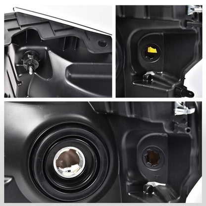Solid Spare Clear Lens Black Housing Headlights+Tail Lights Fit For 09-14 Ford F150 Pickup