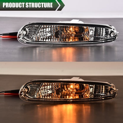Solid Spare Fit For 1990-1997 Mazda MX-5 Miata Clear Lens Front Bumper Signal Parking Lights