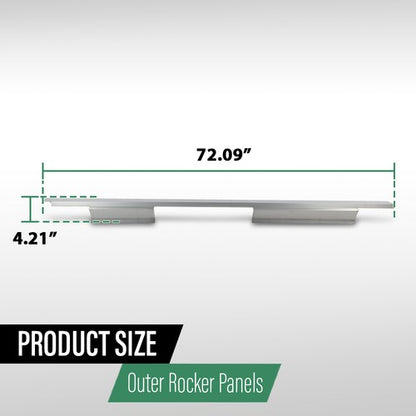 Solid Spare Fit For 09-14 Ford F-150 4-Door Crew Cab Rocker Panels Left & Right Pair Set