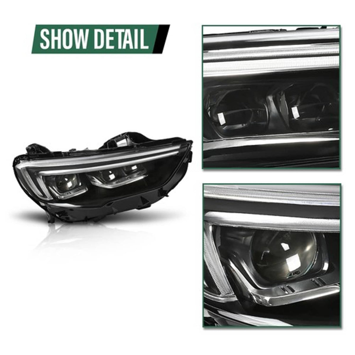 Solid Spare Full LED Headlight Assembly Right Fit For 2018-2020 Buick Regal w/o LED Module