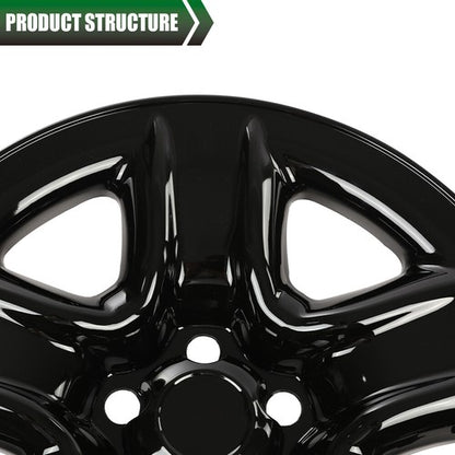 Solid Spare Fit For 06-12 Toyota RAV4 2pcs 17" Wheel Skin Hub Cap Full Rim Cover Black