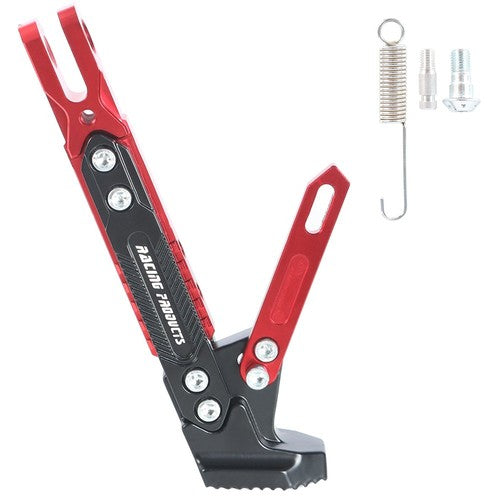 Solid Spare Red Adjustable Motorcycle CNC Aluminum Alloy Kickstand Foot Side Support Stand