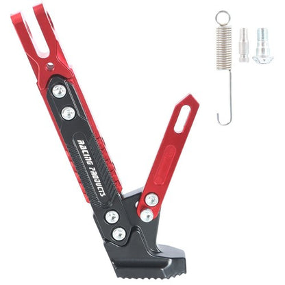 Solid Spare Red Adjustable Motorcycle CNC Aluminum Alloy Kickstand Foot Side Support Stand