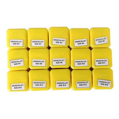 Solid Spare New 15Pc ER25 Spring Collet 2MM-16MM Set For CNC Engraving Machine Milling Lathe