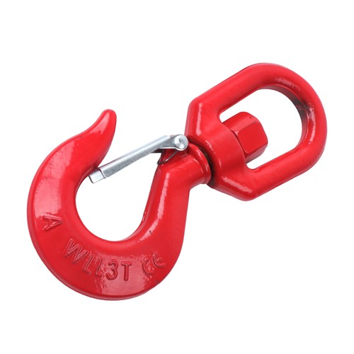 Solid Spare 3 Ton 5/8" Locking Swivel Hook Grade 80 Lifting Hook Rigging with Latch