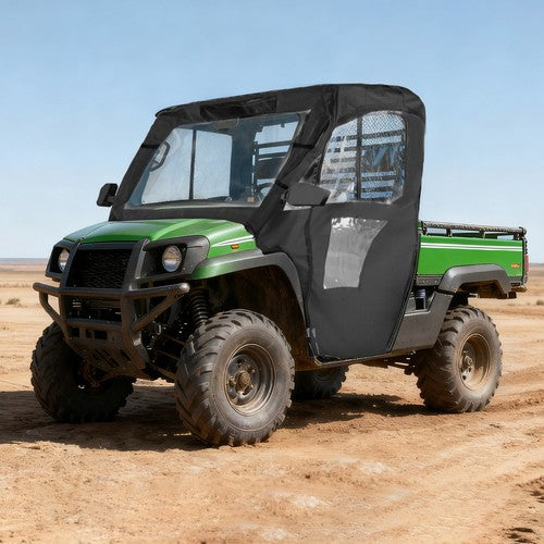 Solid Spare Black Soft Door UTV Cab Enclosure For Kawasaki Mule 600 610 4x4 XC 2005-2016