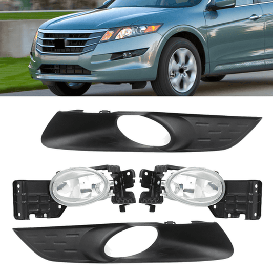 Solid Spare Fit Honda Accord Crosstour 3.5L 2010-2012 Front Bumper Fog Lights Lamp W/Bezel