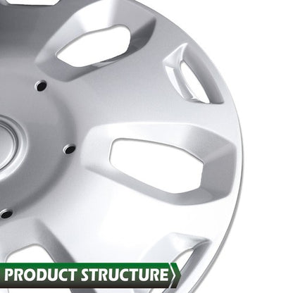 Solid Spare Fit For 10-13 Ford Transit Connect Van 15" Wheel Cover Hubcap Silver 2pcs