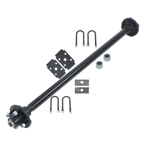 Solid Spare 4 lug-4" 44" HF 2K 2000lbs Trailer Axle w/ U-Bolt Kit For RVs trucks trailers