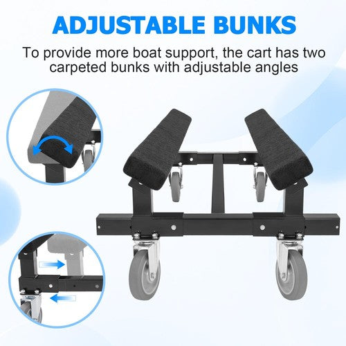 Solid Spare 23"x17" 1400lbs Capacity Watercraft Dolly Boat Jet Ski Stand Storage Cart