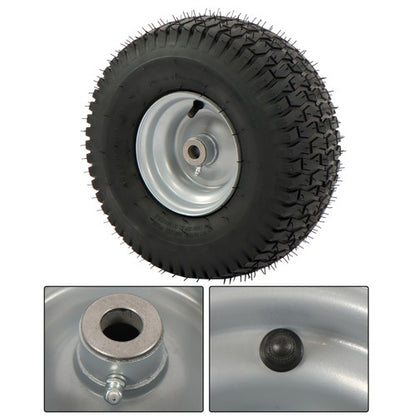 Solid Spare 15x6.00-6 Rubber Lawn Mower Tire and Wheel, 2 Pcs Replacement 3.4' shaft hole
