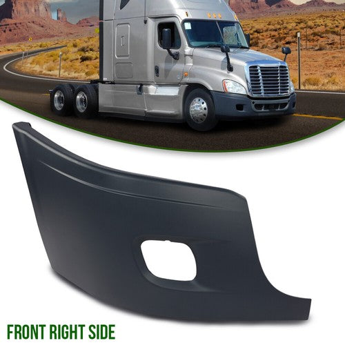 Solid Spare Fit For 2008-2017 Freightliner Cascadia Front Passenger Side Bumper End Cover