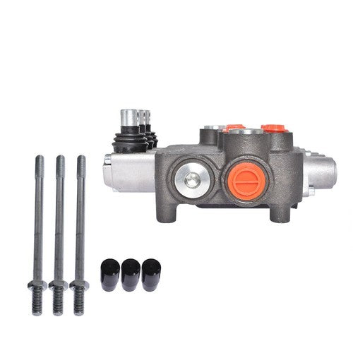 Solid Spare Hydraulic Monoblock Double Acting Control Valve, 3 Spool?21 GPM, SAE Ports