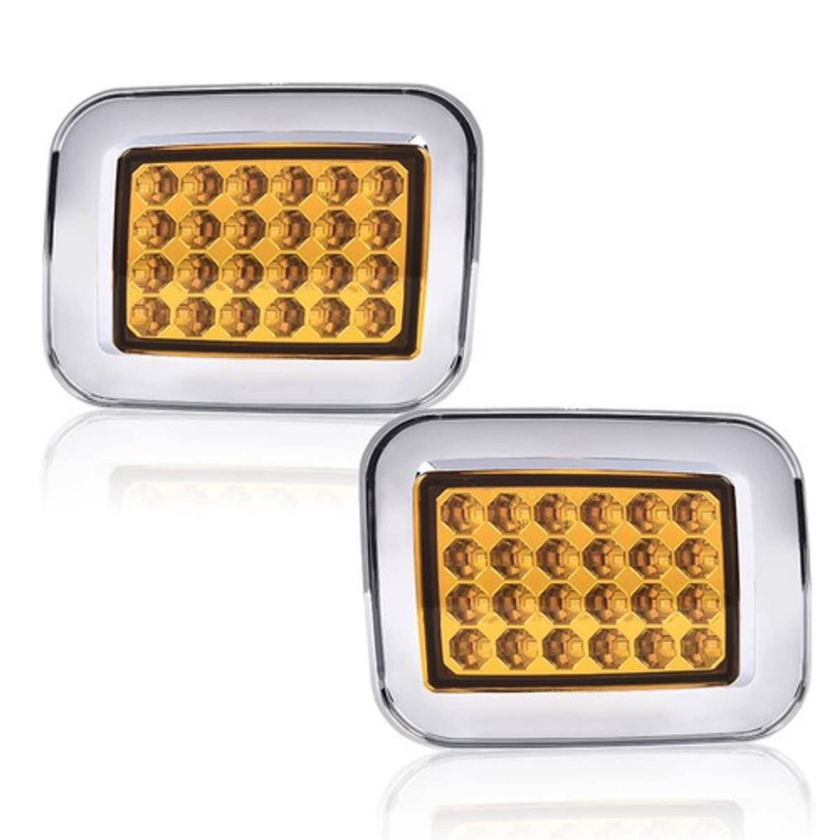 Solid Spare Fit For 2003-2009 Hummer H2 Amber Lens LED Front Turn Signal Light Parking Lamp