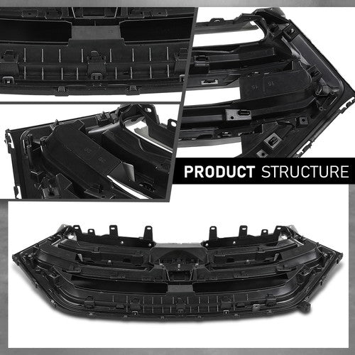 Solid Spare Front Bumper Upper Grille W/ Camera Hole Fit For 2015 2016 2017 2018 Ford Edge
