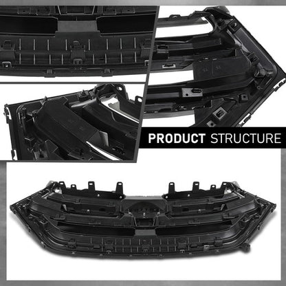 Solid Spare Front Bumper Upper Grille W/ Camera Hole Fit For 2015 2016 2017 2018 Ford Edge