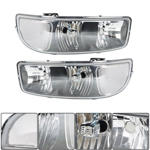 Solid Spare For GMC Sierra 1500 99-07 & Yukon 00-06 Headlight Black Housing Halogen Clear