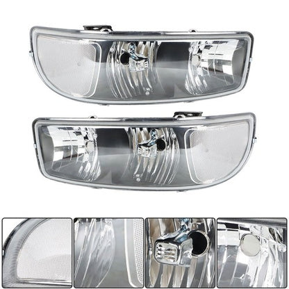 Solid Spare For GMC Sierra 1500 99-07 & Yukon 00-06 Headlight Black Housing Halogen Clear