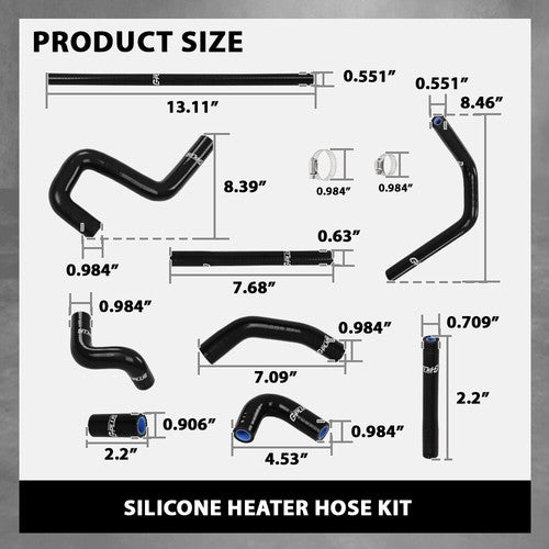 Solid Spare Silicone Radiator Coolant Hose Kit Black Fit For 1996-2002 Toyota 4Runner 3.4L