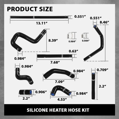 Solid Spare Silicone Radiator Coolant Hose Kit Black Fit For 1996-2002 Toyota 4Runner 3.4L