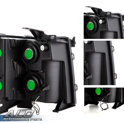 Solid Spare Fit For 2007-2014 Chevy Silverado 1500/2500/3500 Smoke Lens LED DRL Headlights