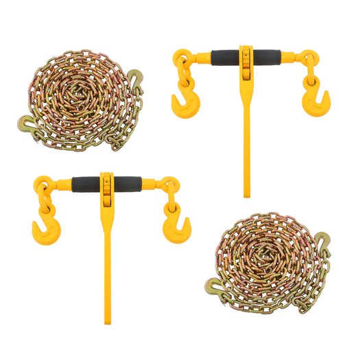 Solid Spare 2 x Steel Yellow Chain and Bundle Kit 3/8"-1/2" G80 12000lbs Width 23"-34" Chain