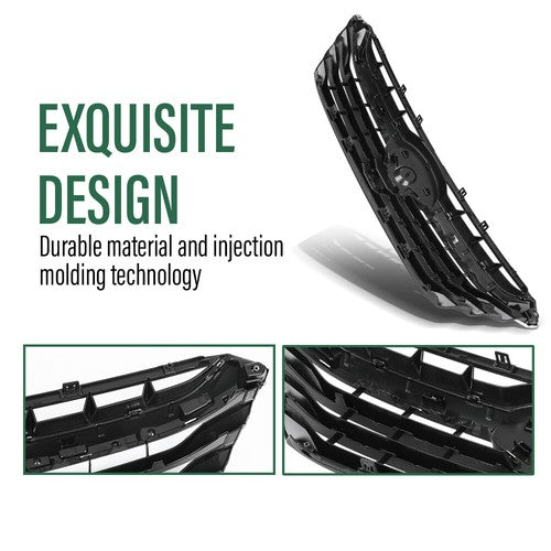 Solid Spare Fit For 2020-2022 Subaru Legacy Front Bumper Upper Grille Grill Black Chrome