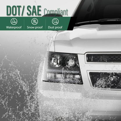 Solid Spare Clear/Black LED DRL Headlights Fit For 2007-2014 Chevy Avalanche Tahoe Suburban
