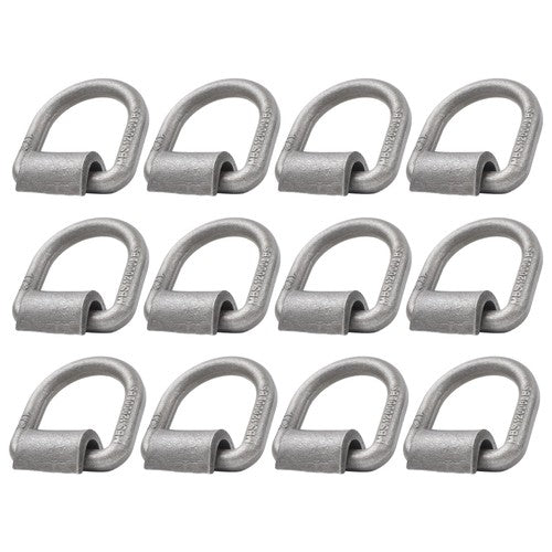 Solid Spare 12 Pack 1/2" Weld On Forged D Ring with Welding Clip 12,000lbs Fracture Strength