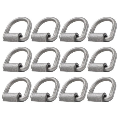 Solid Spare 12 Pack 1/2" Weld On Forged D Ring with Welding Clip 12,000lbs Fracture Strength