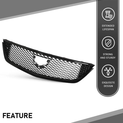 Solid Spare Front Bumper Hood Mesh Grille Grill Black Fit For 2020-2024 Cadillac CT5