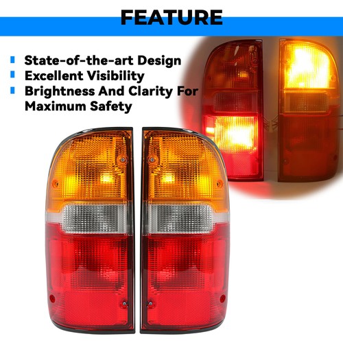 Solid Spare For Toyota Tacoma 1995-2000 Tail Lights Brake Lamps w/Bulbs Left & Right 95-00