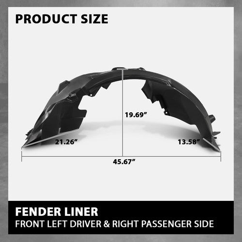 Solid Spare Front Fender Liner Splash Shield Left+Right Side Fit For 2012-2018 Ford Focus